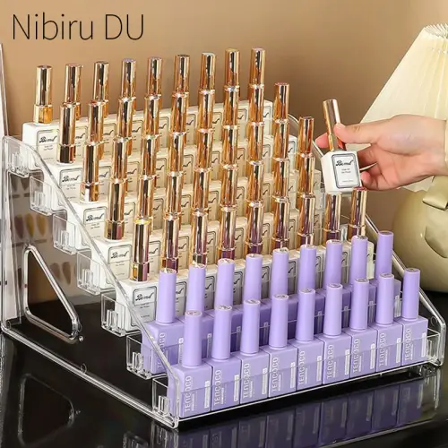 Tiered Polish Display Rack — Clear Acrylic