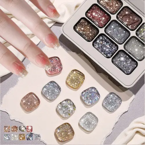 Nine Color Diamond Nail Gel, Suitable for DIY Nail