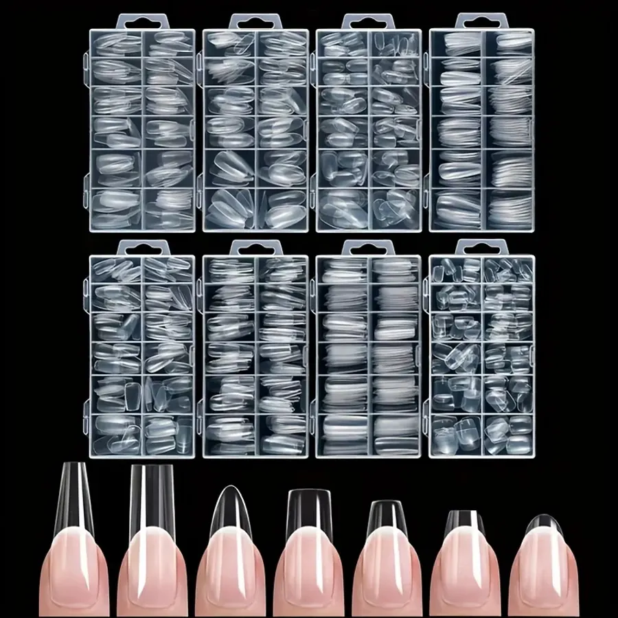 Coffin Clear Press-On Nail Set — 120 Pieces