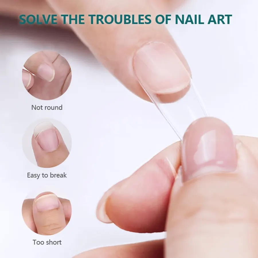 Coffin Full-Cover Soft Gel Tips — 120 Pieces