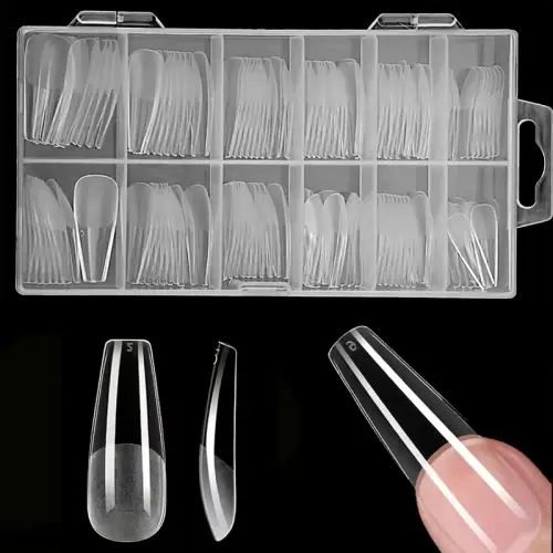 Coffin Matte Full-Cover Soft Gel Tips — 120 Pieces