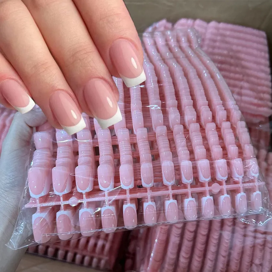 Coffin Pink Press-On Nail Set — 120 Pieces