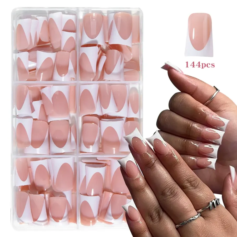 French White Press-On Nail Set — 144 Pieces