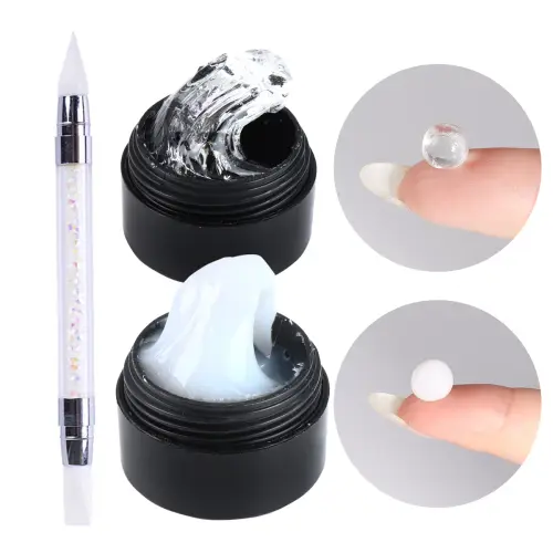 Milky Nail Charms & Rhinestones