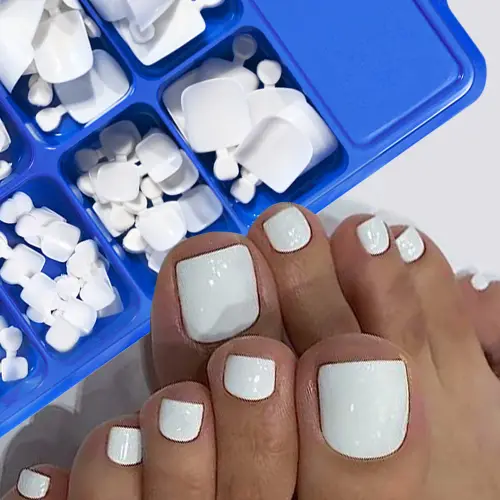 Square White Press-On Nail Set — 100 Pieces