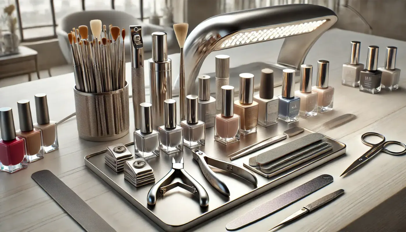 Curated manicure tools and polishes