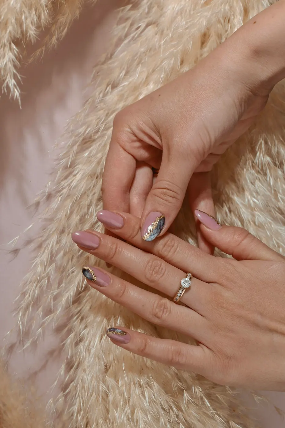 Manicure detail — vacation colors